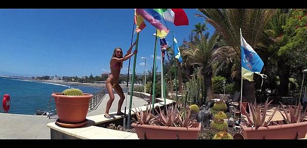 Travel show ass driver walk along the beaches of gran canaria with sasha bikeeva in a micro bikini from san agustin to maspalomas 1170 Porn Videos pic pic