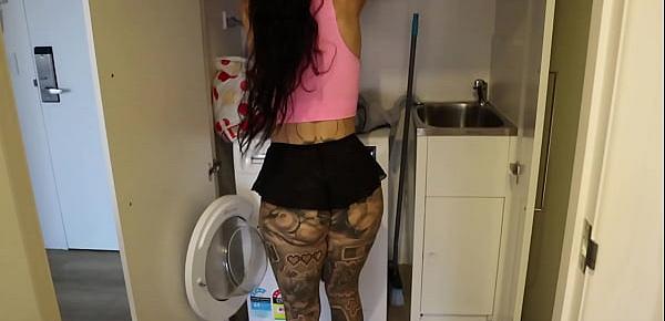 Big tit big thick ass tattooed house cleaning milf gets fucked with black dildo and then fucked by husbands friends dick until she cums melody radford 1805 Porn Videos photo