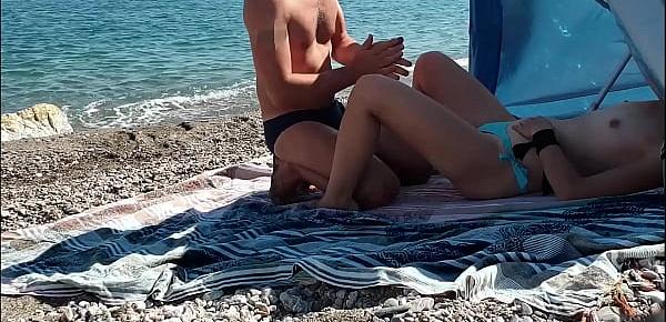 French milf amateur fucks on nude beach public to stranger with cumshot misscreamy 1664 Porn Videos