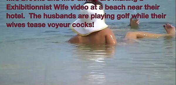 These are the exhibitionist wives i like to film flashing in public upskirt and teasing nude beach voyeurs 1889 Porn Videos pic